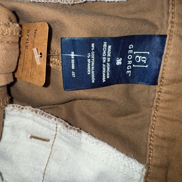 George Men's Flat Front Tan Shorts - Picture 3 of 3